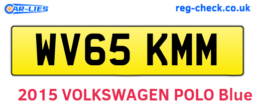 WV65KMM are the vehicle registration plates.