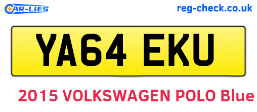YA64EKU are the vehicle registration plates.