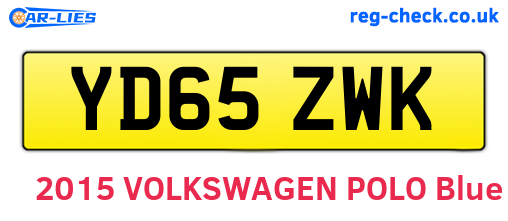 YD65ZWK are the vehicle registration plates.