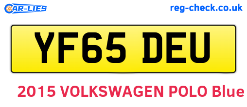 YF65DEU are the vehicle registration plates.