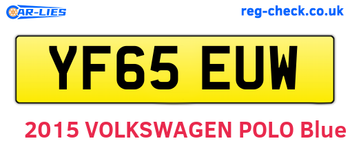 YF65EUW are the vehicle registration plates.
