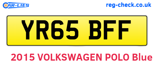 YR65BFF are the vehicle registration plates.
