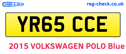 YR65CCE are the vehicle registration plates.