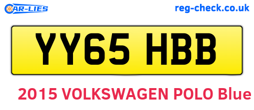 YY65HBB are the vehicle registration plates.