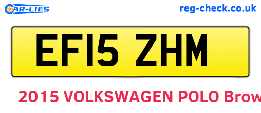 EF15ZHM are the vehicle registration plates.