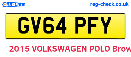 GV64PFY are the vehicle registration plates.