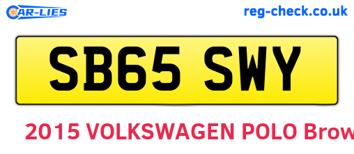 SB65SWY are the vehicle registration plates.