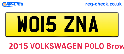 WO15ZNA are the vehicle registration plates.