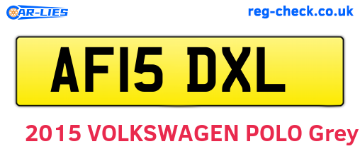 AF15DXL are the vehicle registration plates.