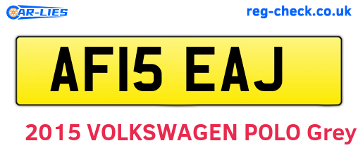 AF15EAJ are the vehicle registration plates.