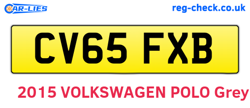 CV65FXB are the vehicle registration plates.