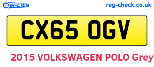 CX65OGV are the vehicle registration plates.