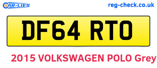 DF64RTO are the vehicle registration plates.