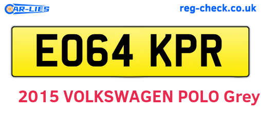 EO64KPR are the vehicle registration plates.