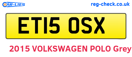 ET15OSX are the vehicle registration plates.