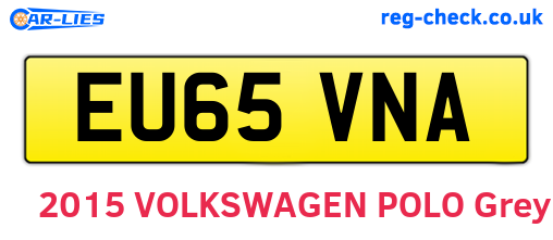 EU65VNA are the vehicle registration plates.