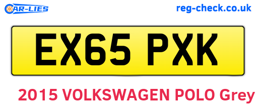 EX65PXK are the vehicle registration plates.