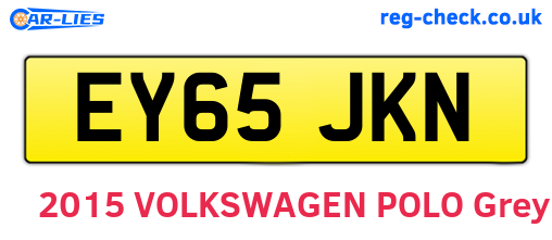 EY65JKN are the vehicle registration plates.