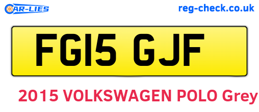 FG15GJF are the vehicle registration plates.