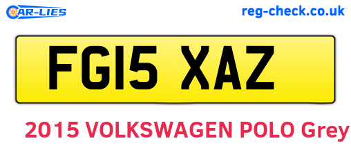 FG15XAZ are the vehicle registration plates.