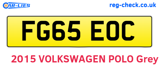 FG65EOC are the vehicle registration plates.