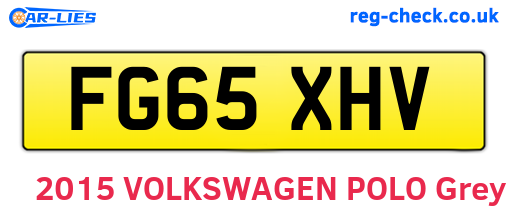 FG65XHV are the vehicle registration plates.