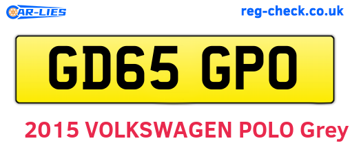 GD65GPO are the vehicle registration plates.