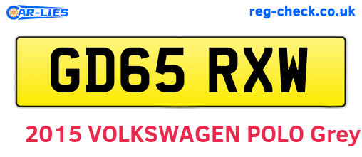 GD65RXW are the vehicle registration plates.