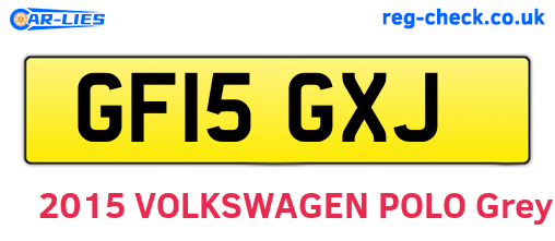 GF15GXJ are the vehicle registration plates.