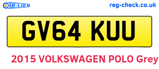 GV64KUU are the vehicle registration plates.