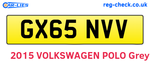 GX65NVV are the vehicle registration plates.