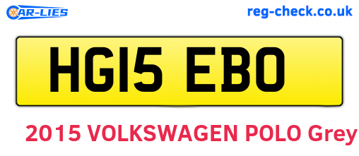 HG15EBO are the vehicle registration plates.
