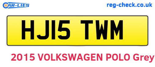 HJ15TWM are the vehicle registration plates.
