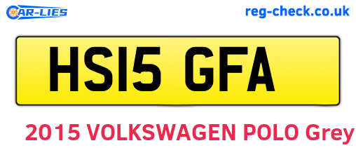 HS15GFA are the vehicle registration plates.