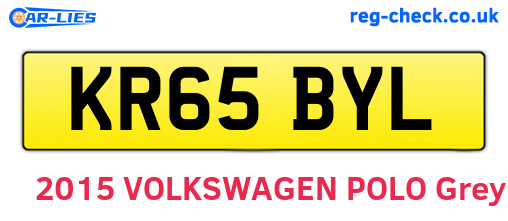 KR65BYL are the vehicle registration plates.