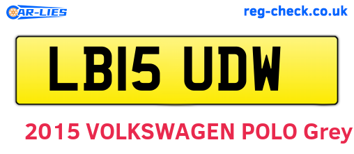 LB15UDW are the vehicle registration plates.