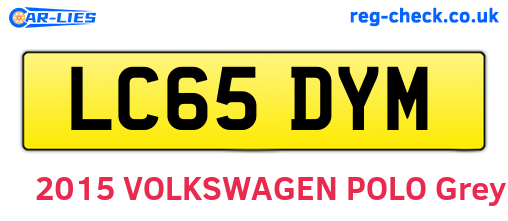 LC65DYM are the vehicle registration plates.