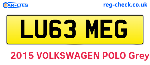 LU63MEG are the vehicle registration plates.