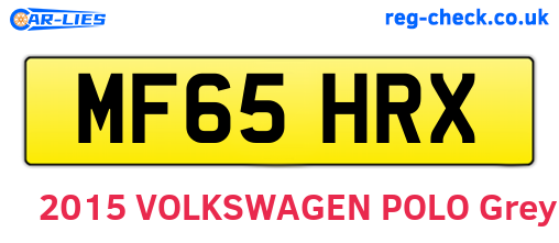 MF65HRX are the vehicle registration plates.