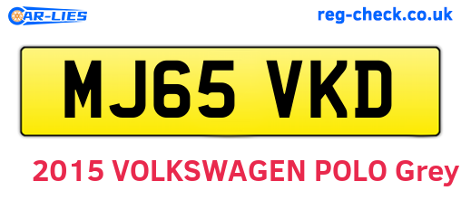 MJ65VKD are the vehicle registration plates.