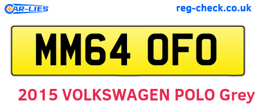 MM64OFO are the vehicle registration plates.