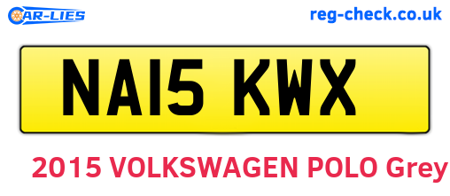 NA15KWX are the vehicle registration plates.