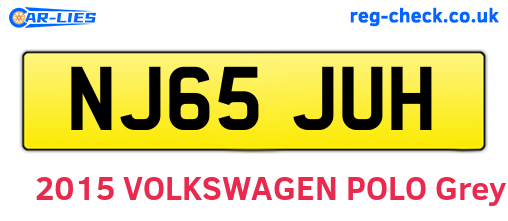 NJ65JUH are the vehicle registration plates.