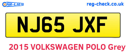 NJ65JXF are the vehicle registration plates.
