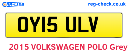 OY15ULV are the vehicle registration plates.