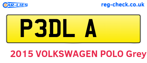 P3DLA are the vehicle registration plates.