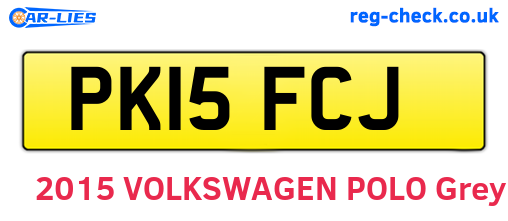 PK15FCJ are the vehicle registration plates.