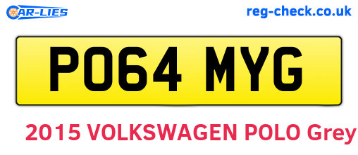 PO64MYG are the vehicle registration plates.