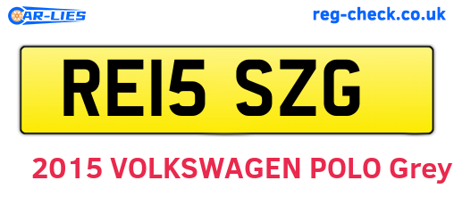 RE15SZG are the vehicle registration plates.