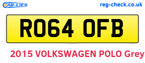 RO64OFB are the vehicle registration plates.